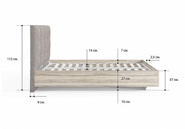Кровать с подъемным механизмом Victoria (ясень анкор) 140х200 в Самаре - предосмотр 1