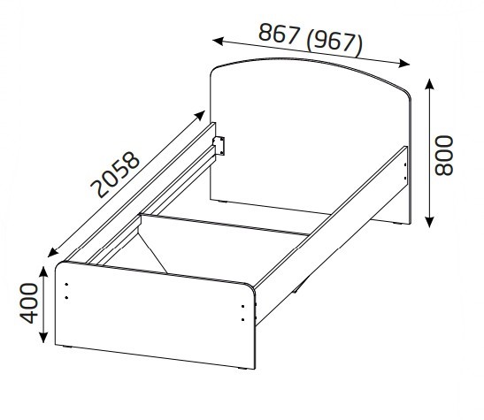 Спальная кровать 900х2000 с низкой ножной спинкой в Самаре - изображение 1