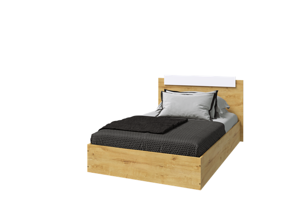 Кровать 1-спальная Эко 900 ЛДСП, Дуб вотан/Белый в Сызрани - изображение