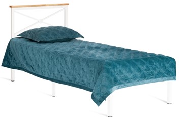 Спальная кровать Iris (mod.9311) дерево гевея/металл, 90*200 см (Single bed), Белый (White) в Тольятти - предосмотр
