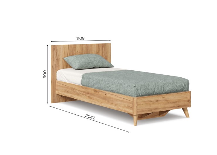 Односпальная кровать Марта-2 900 ЛД 406.160 с основанием, Дуб золотой в Тольятти - изображение 2