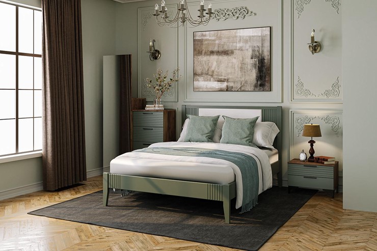 Полутороспальная кровать Бетти из массива сосны (Оливковый) 140х200 в Тольятти - изображение 2