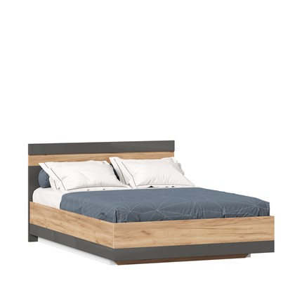 Полутороспальная кровать Фиджи 1400 с подъемным механизмом ЛД 659.075, Дуб золотой/Антрацит в Тольятти - изображение