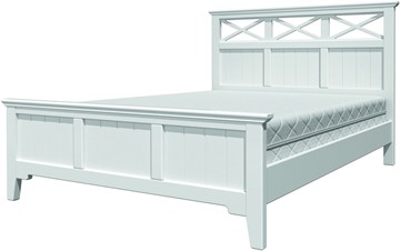 Полуторная кровать Грация-5 с белым карнизом (Белый Античный) 140х200 в Тольятти