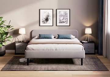 Кровать спальная Hanna 160х200 с основанием (Багама серый) в Тольятти - предосмотр 1