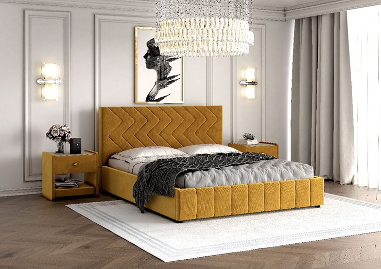Спальная кровать Нельсон Зиг Заг 120х200 (вариант 1) с основанием в Сызрани - изображение 1