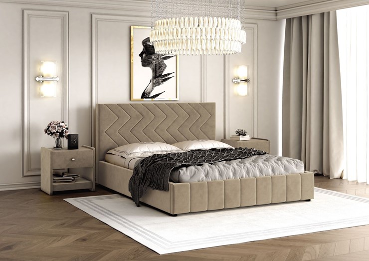 Кровать 1,5-спальная Нельсон Зиг Заг 120х200 (вариант 3) с основанием в Тольятти - изображение 1