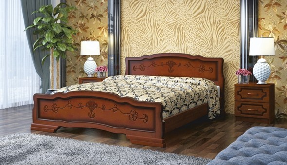 Кровать в спальню Карина-6 (Орех) 180х200 в Тольятти - изображение