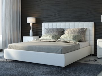 Кровать Corso-3 140x200, Экокожа (Белый) в Самаре