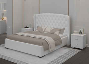 Спальная кровать Dario Grace Lite 140x200, Экокожа (Белый) в Тольятти
