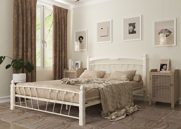 Кровать полуторная Муза 1, 1400, белый в Самаре - изображение