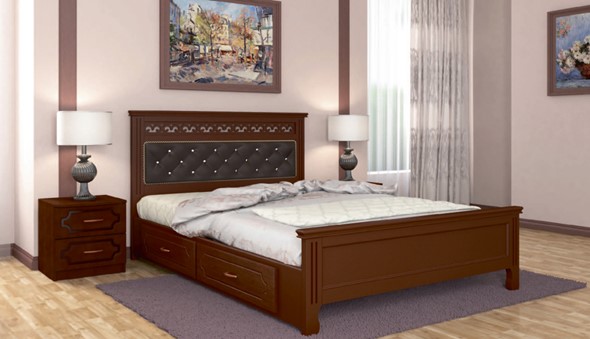 Кровать с выкатными ящиками Грация (Орех) 160х200 в Самаре - изображение