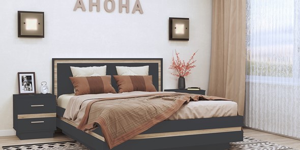 Модульная спальная Анона №4, Антрацит в Тольятти - изображение