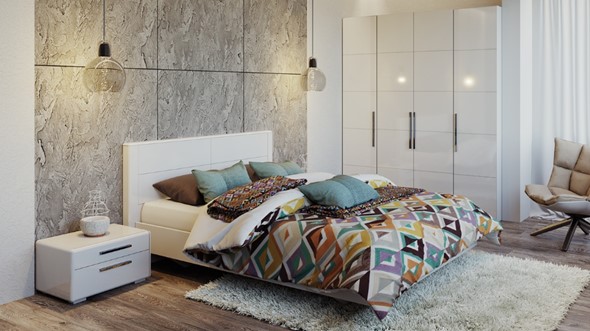 Модульная спальня Наоми №1, цвет Белый глянец в Тольятти - изображение