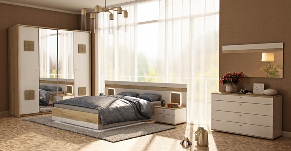 Гарнитур в спальню Фиджи 3, белый в Тольятти - изображение