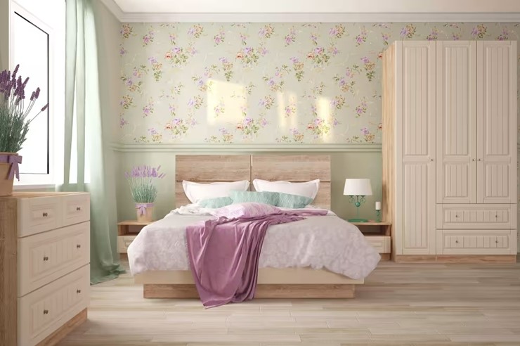 Гарнитур спальный Богуслава, дуб баррик светлый/крем брюле в Тольятти - изображение