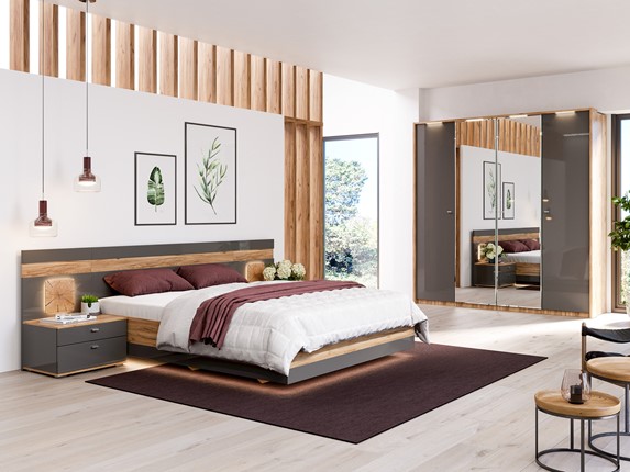 Модульная спальня Фиджи №10, Дуб золотой/Антрацит в Тольятти - изображение