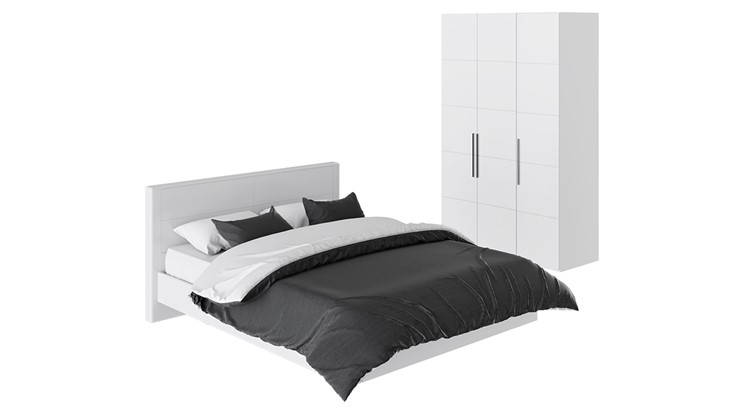 Модульная спальня Наоми №1, цвет Белый глянец в Самаре - изображение 5