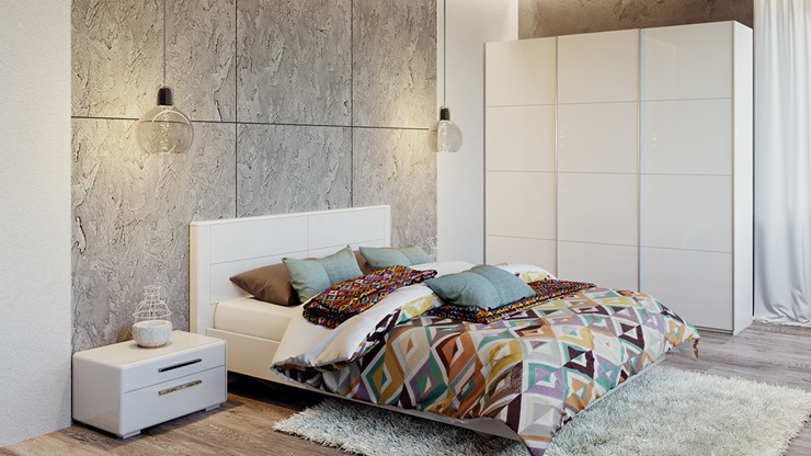 Модульная спальня Наоми №1, цвет Белый глянец в Тольятти - изображение 6