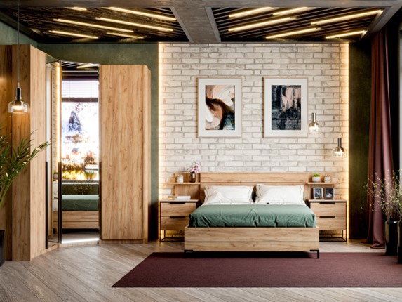 Модульная спальня Норд №3, Дуб золотой в Тольятти - изображение