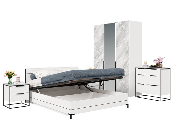 Модульная спальня Норд №5, Белый/Статуарио в Самаре - изображение