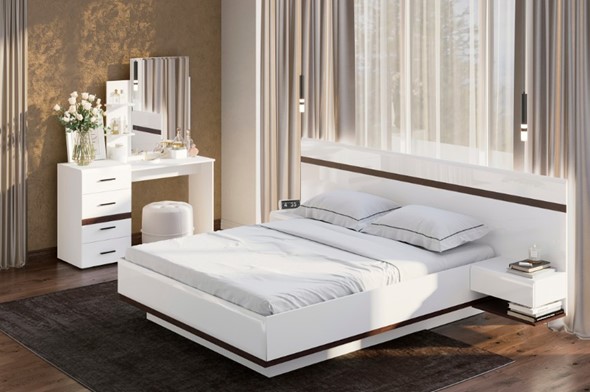 Спальня Соло, белый/белый глянец/венге в Тольятти - изображение