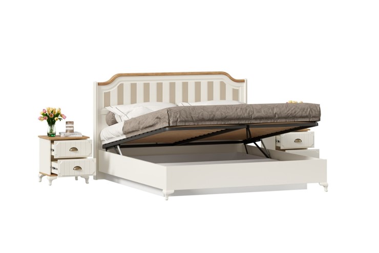 Спальный гарнитур Вилладжио, набор 4 (кровать 1800 с механизмом) в Тольятти - изображение 1