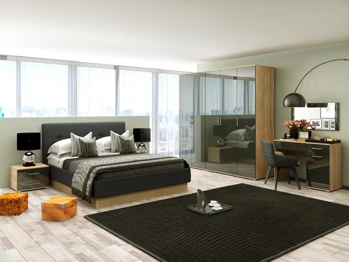 Модульная спальня Silvia, антрацит в Тольятти - изображение
