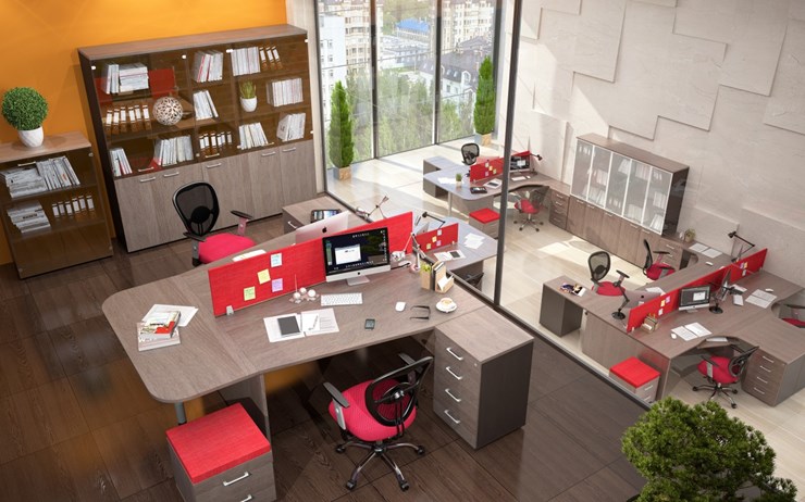 Офисный набор мебели Xten с большим шкафом для документов для 2 сотрудников в Самаре - изображение 3