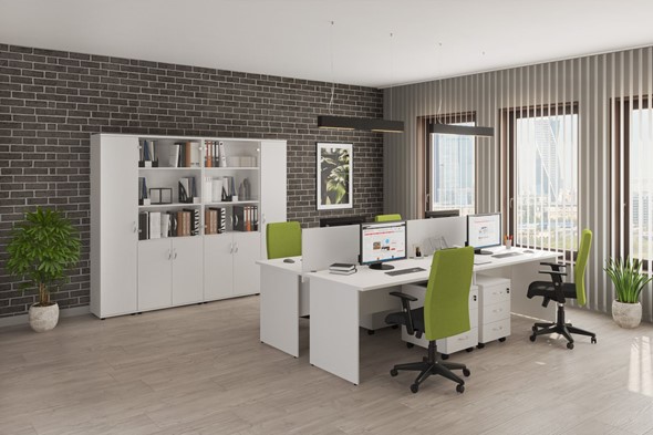 Комплект офисной мебели Комфорт (белый премиум) в Тольятти - изображение