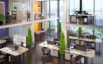 Набор мебели в офис Xten в опенспэйс для четырех сотрудников в Сызрани