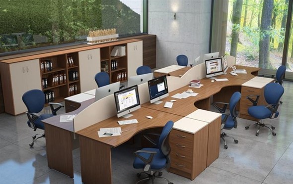 Офисный комплект мебели IMAGO - рабочее место, шкафы для документов в Самаре - изображение