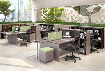 Комплект офисной мебели Skyland Xten для двух сотрудников с тумбочками в Тольятти