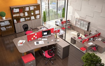 Офисный набор мебели Xten с большим шкафом для документов для 2 сотрудников в Тольятти