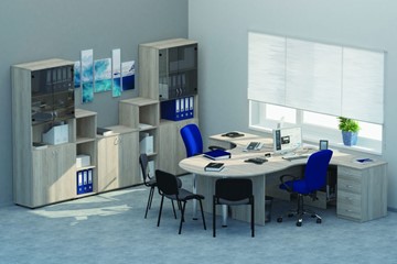 Набор мебели в офис Twin для 2 сотрудников с совмещенными столами в Тольятти - предосмотр