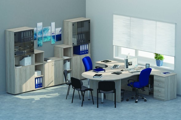 Набор мебели в офис Twin для 2 сотрудников с совмещенными столами в Самаре - изображение