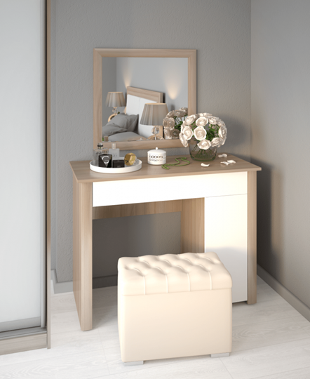 Стол туалетный Глэдис М28 (Шимо светлый/Белый текстурный) в Самаре - изображение 2