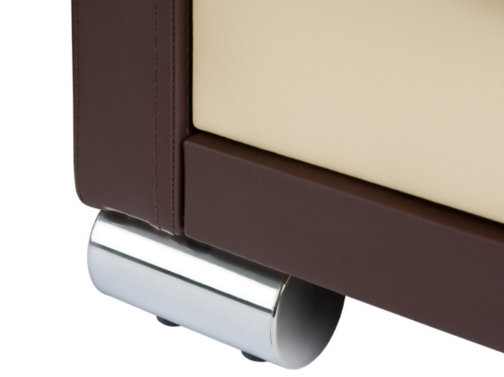 Туалетный стол OrmaSoft 2, 4 ящика, левый, экокожа коричневая/кремовая в Самаре - изображение 2