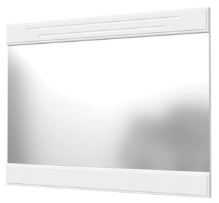 Зеркало настенное Олимп с декоративными планками (белый) в Тольятти