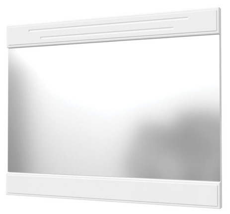 Зеркало настенное Олимп с декоративными планками (белый) в Самаре - изображение