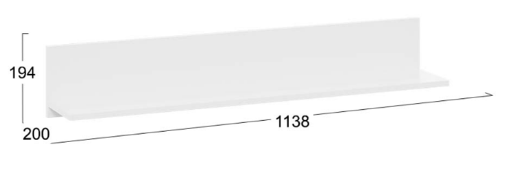 Полка настенная открытая Агата Исп.2 (Белый Ясень) в Самаре - изображение 3