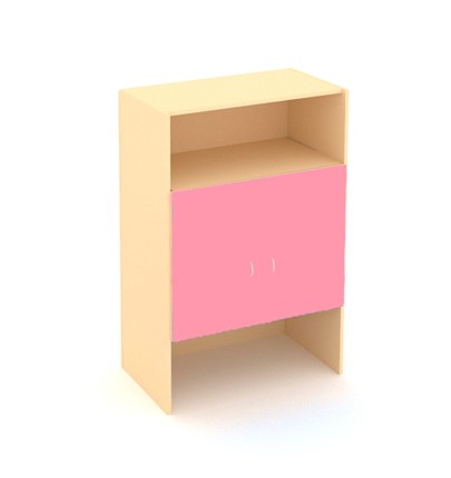 Детский 2-дверный шкаф ДШ-2 ЛДСП Беж+ Розовый в Самаре - изображение