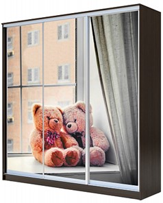 Детский шкаф Хит-23-4-20/2-777-26, Мишки на окне Венге в Тольятти