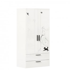 Шкаф 2-створчатый комбинированный Джоли ЛД 535.040, Серый шелк в Сызрани