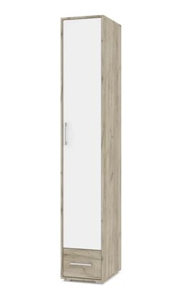 Распашной шкаф О12, Серый дуб - Белый в Самаре - изображение
