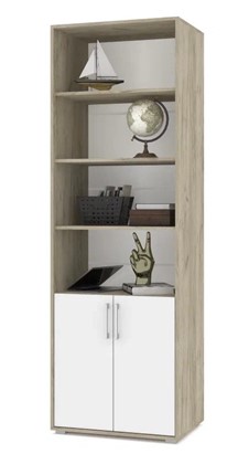 Распашной шкаф О21, Серый дуб - Белый в Сызрани - изображение