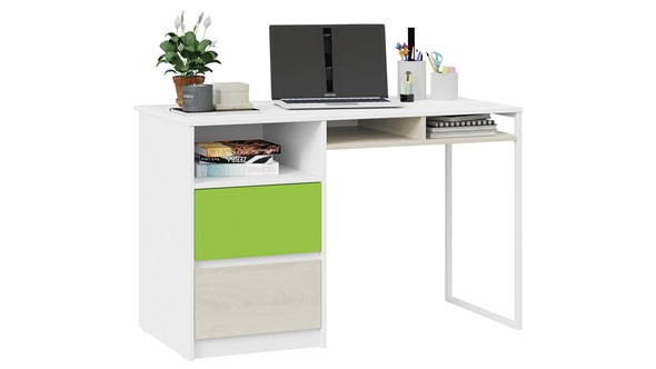 Письменный стол Сканди СМ-386.15.02-20 (Дуб Гарден, Белая, Зеленый) в Сызрани - изображение