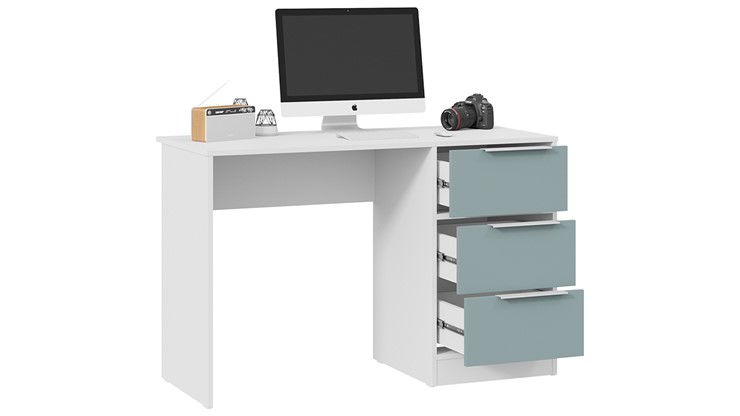Стол письменный Марли Тип 1 (Белый/Серо-голубой) в Самаре - изображение 1