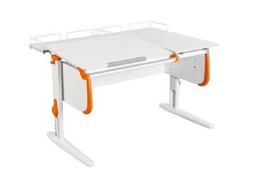 Детский стол-трансформер 1/75-40 (СУТ.25) + Polka_z 1/600 (2шт) белый/серый/Оранжевый в Самаре - предосмотр