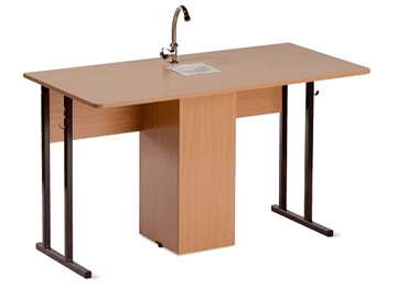 Детский стол 2-местный для кабинета химии Стандарт 5, Пластик Бук/Коричневый в Самаре